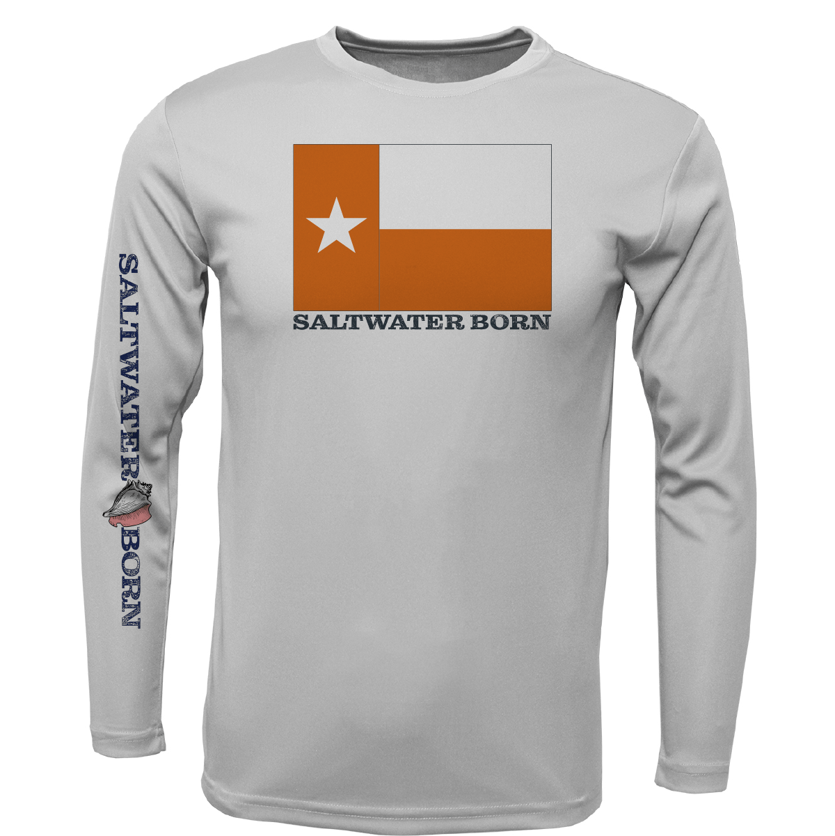 Saltwater Born Burnt Orange Texas Long Sleeve UPF 50+ Dry - Fit Shirt - Angler's Pro Tackle & Outdoors