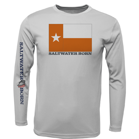 Saltwater Born Burnt Orange Texas Long Sleeve UPF 50+ Dry - Fit Shirt - Angler's Pro Tackle & Outdoors