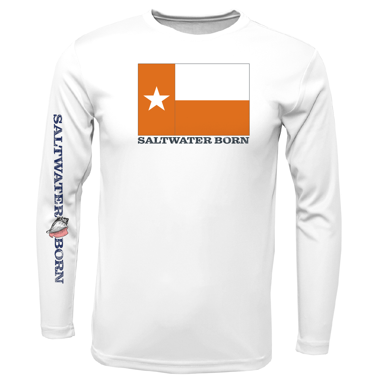 Saltwater Born Burnt Orange Texas Long Sleeve UPF 50+ Dry - Fit Shirt - Angler's Pro Tackle & Outdoors