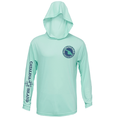 Saltwater Born Catalina Island, CA Blue Marlin Boy's Long Sleeve UPF 50+ Dry - Fit Hoodie - Angler's Pro Tackle & Outdoors