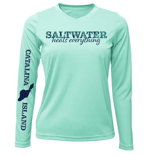 Saltwater Born Catalina Island "Saltwater Heals Everything" Long Sleeve UPF 50+ Dry - Fit Shirt - Angler's Pro Tackle & Outdoors