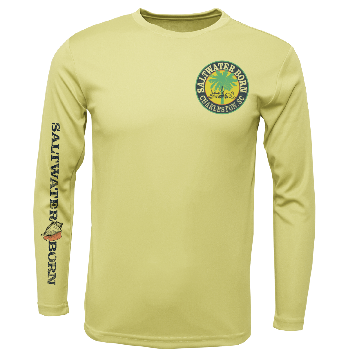 Saltwater Born Charleston, SC Kraken Palmetto Logo Men's Long Sleeve UPF 50+ Dry - Fit Shirt - Angler's Pro Tackle & Outdoors