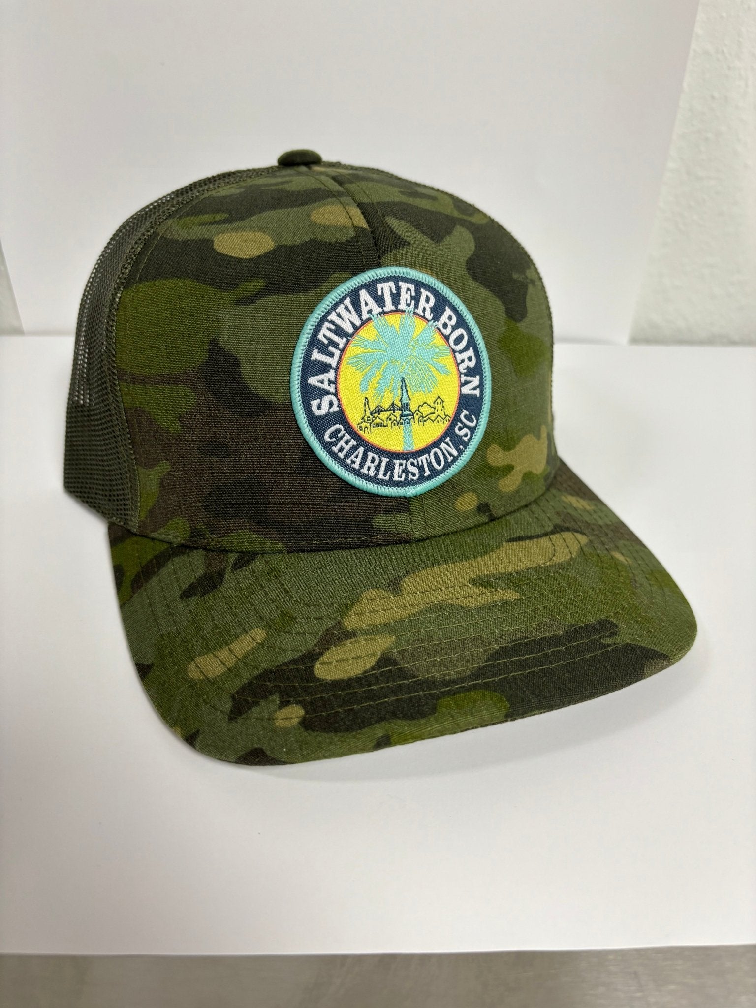 Saltwater Born Charleston, SC Structured Mesh Trucker Hat - Angler's Pro Tackle & Outdoors