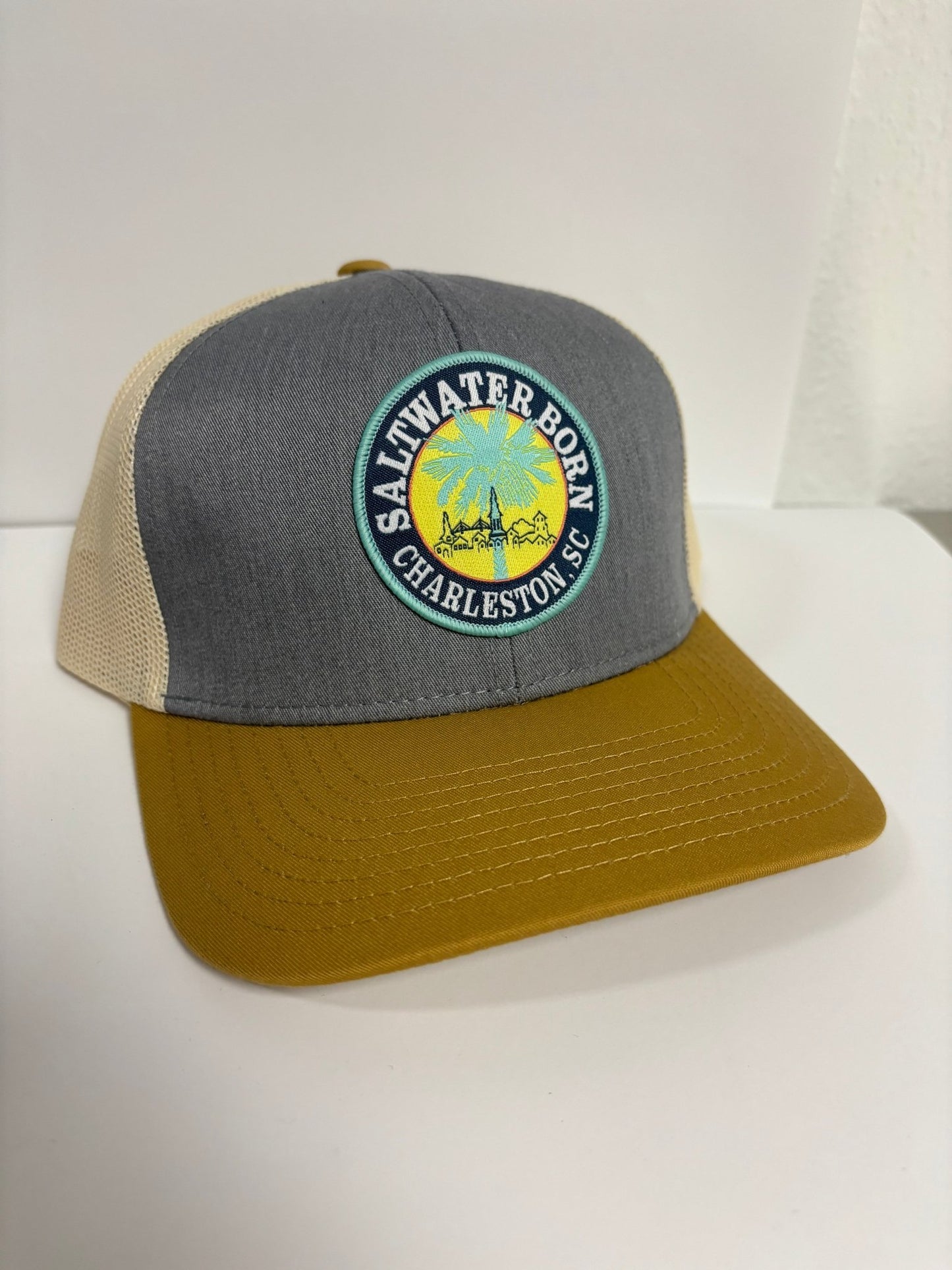 Saltwater Born Charleston, SC Structured Mesh Trucker Hat - Angler's Pro Tackle & Outdoors