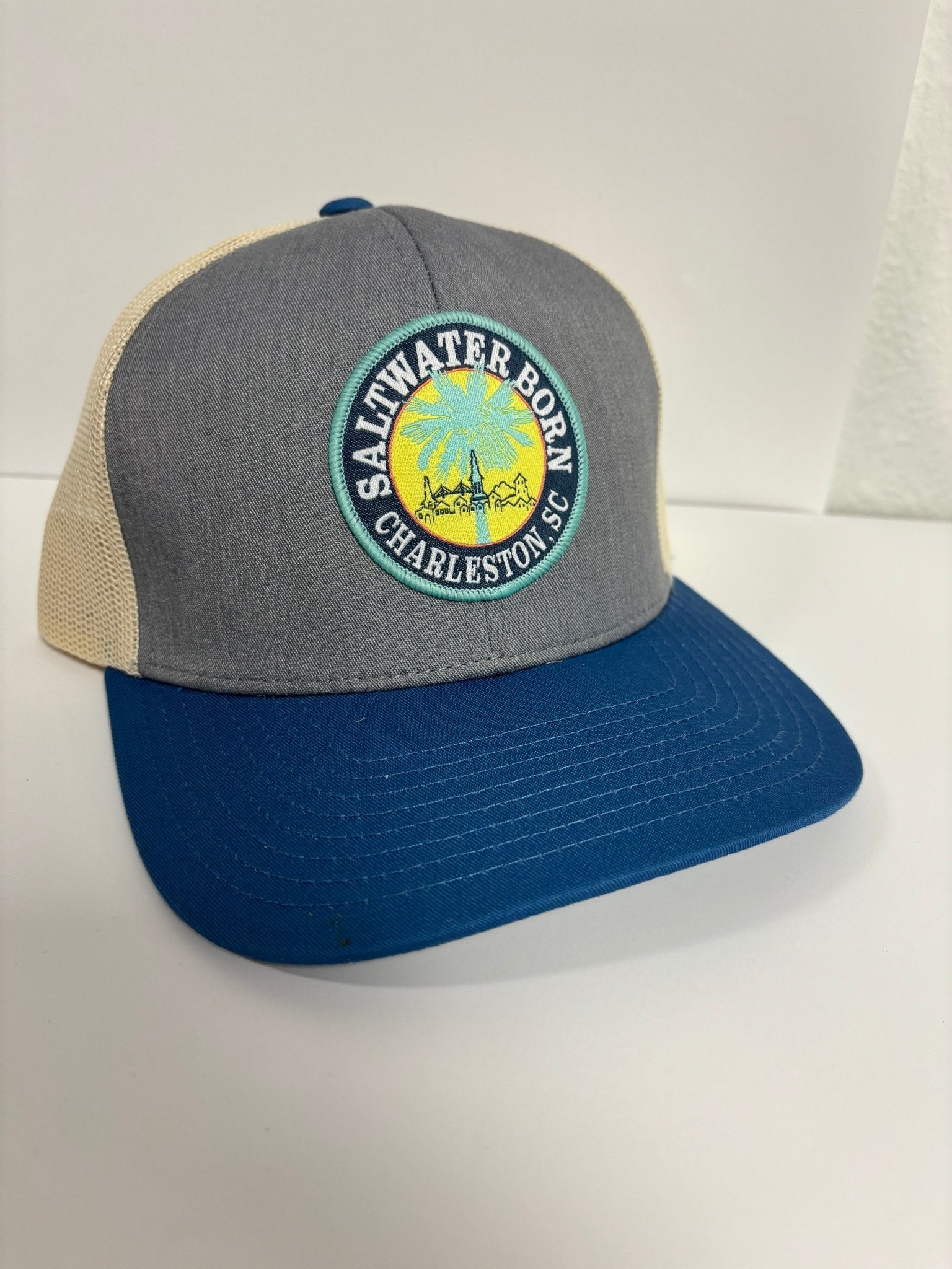 Saltwater Born Charleston, SC Structured Mesh Trucker Hat - Angler's Pro Tackle & Outdoors