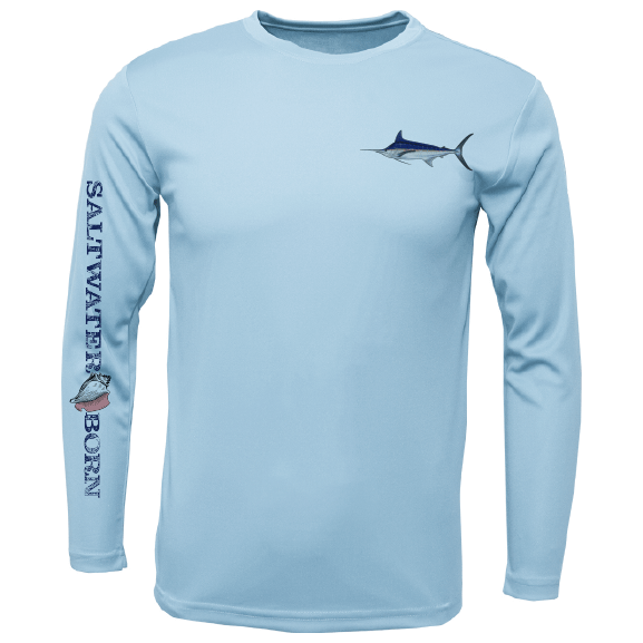 Saltwater Born Clean Marlin Long Sleeve UPF 50+ Dry - Fit Shirt - Angler's Pro Tackle & Outdoors