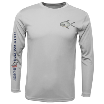 Saltwater Born Clean Permit Long Sleeve UPF 50+ Dry - Fit Shirt - Angler's Pro Tackle & Outdoors