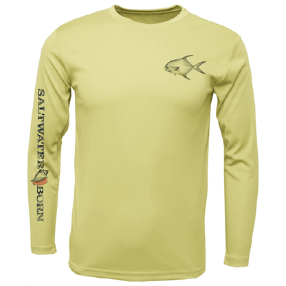 Saltwater Born Clean Permit Long Sleeve UPF 50+ Dry - Fit Shirt - Angler's Pro Tackle & Outdoors