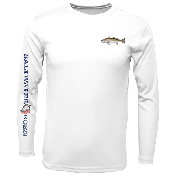 Saltwater Born Clean Redfish Long Sleeve UPF 50+ Dry - Fit Shirt - Angler's Pro Tackle & Outdoors