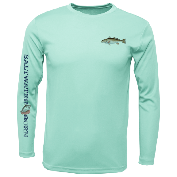 Saltwater Born Clean Redfish Long Sleeve UPF 50+ Dry - Fit Shirt - Angler's Pro Tackle & Outdoors