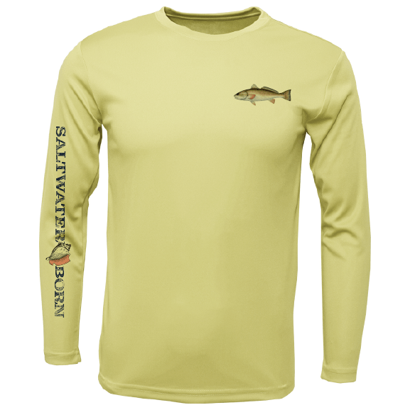 Saltwater Born Clean Redfish Long Sleeve UPF 50+ Dry - Fit Shirt - Angler's Pro Tackle & Outdoors