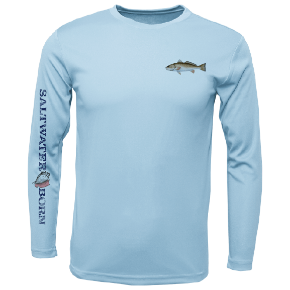 Saltwater Born Clean Redfish Long Sleeve UPF 50+ Dry - Fit Shirt - Angler's Pro Tackle & Outdoors