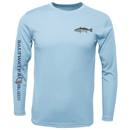 Saltwater Born Clean Redfish Long Sleeve UPF 50+ Dry - Fit Shirt - Angler's Pro Tackle & Outdoors