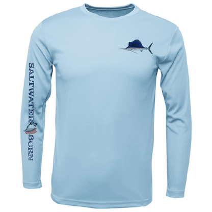 Saltwater Born Clean Sailfish Long Sleeve UPF 50+ Dry - Fit Shirt - Angler's Pro Tackle & Outdoors