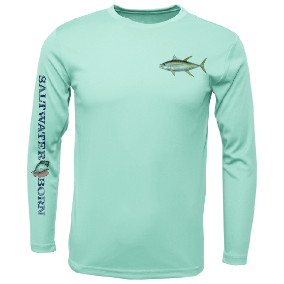 Saltwater Born Clean Tuna Long Sleeve UPF 50+ Dry - Fit Shirt - Angler's Pro Tackle & Outdoors