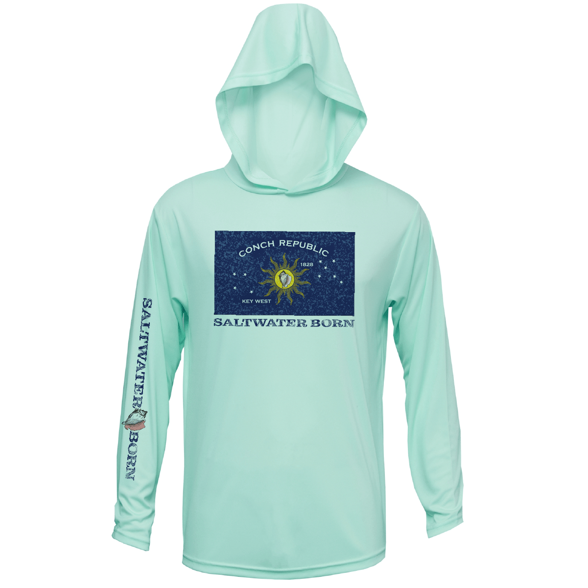 Saltwater Born Conch Republic Boys Long Sleeve UPF 50+ Dry - Fit Hoody - Angler's Pro Tackle & Outdoors