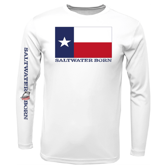 Saltwater Born Corpus Christi, TX Flag Long Sleeve UPF 50+ Dry - Fit Shirt - Angler's Pro Tackle & Outdoors