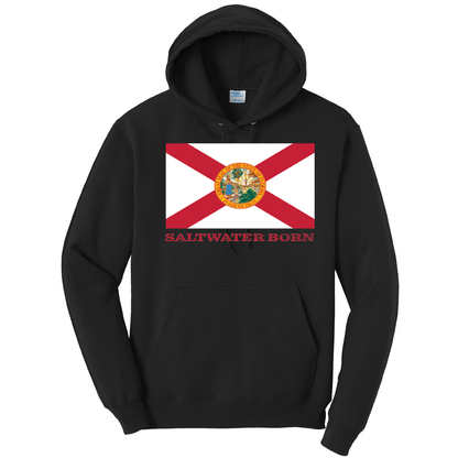 Saltwater Born Florida Flag Cotton Hoodie - Angler's Pro Tackle & Outdoors