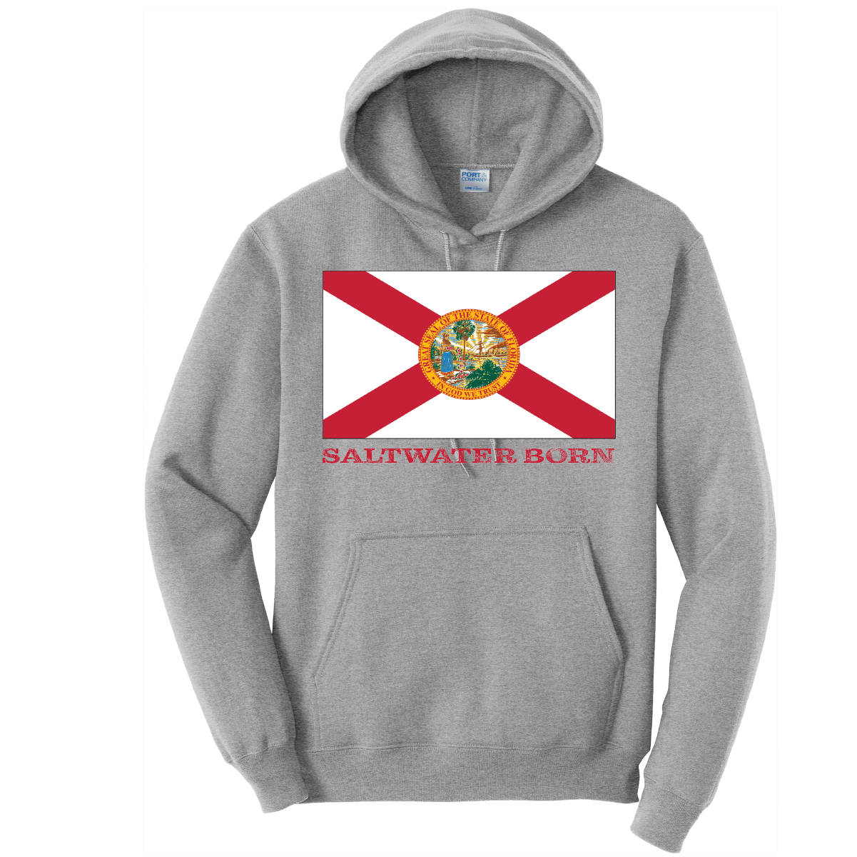 Saltwater Born Florida Flag Cotton Hoodie - Angler's Pro Tackle & Outdoors