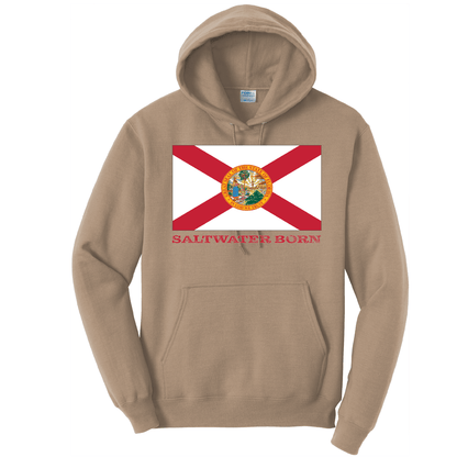 Saltwater Born Florida Flag Cotton Hoodie - Angler's Pro Tackle & Outdoors