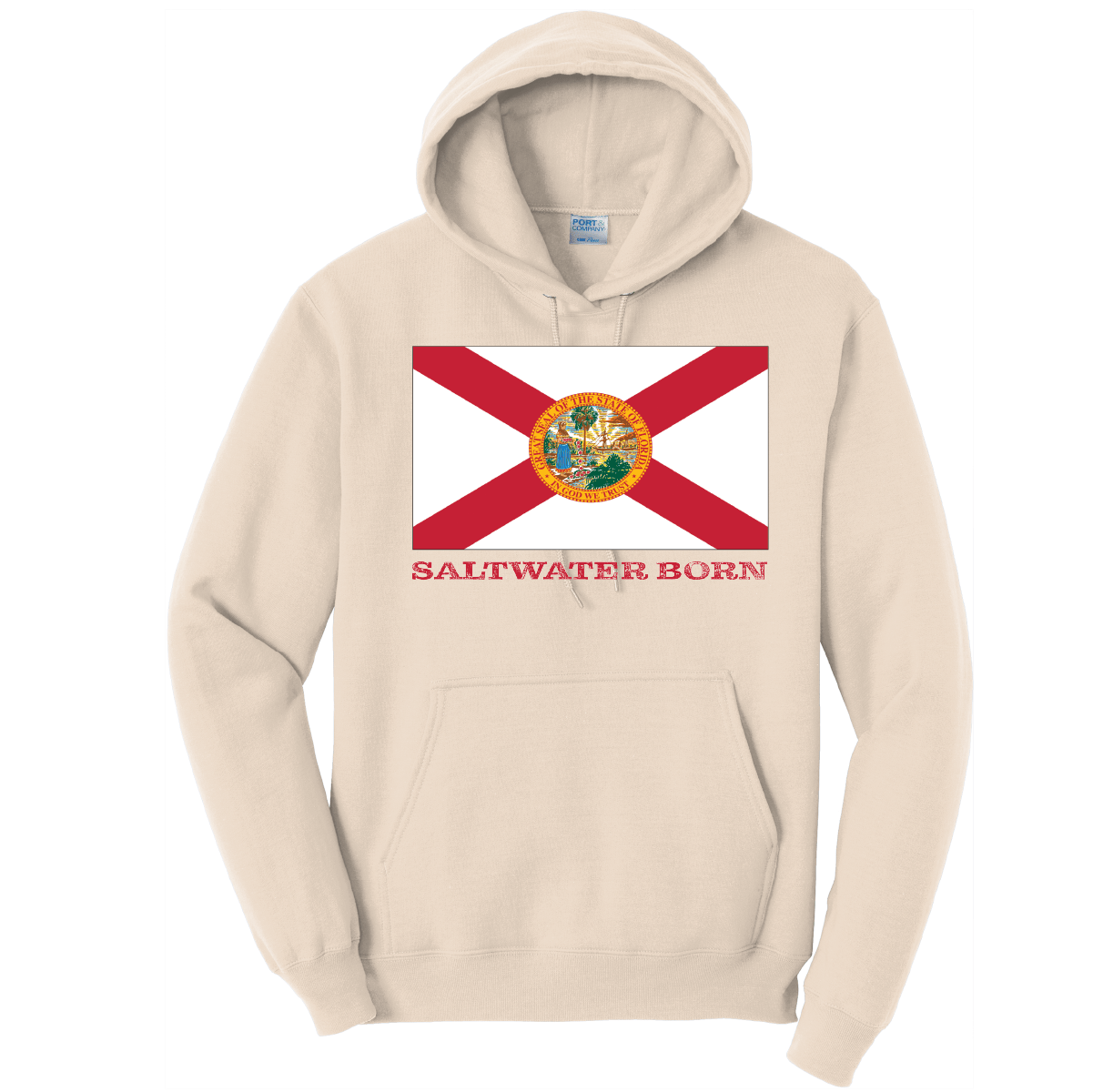 Saltwater Born Florida Flag Cotton Hoodie - Angler's Pro Tackle & Outdoors