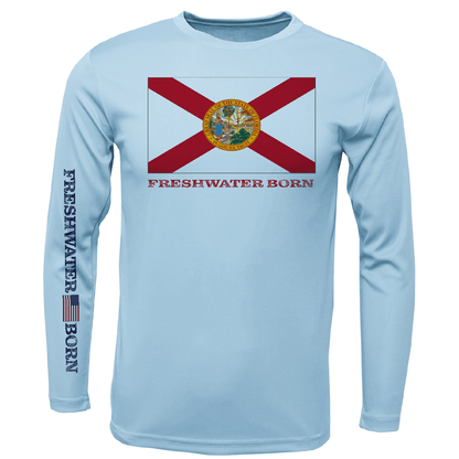 Saltwater Born Florida Flag Freshwater Born Boy's Long Sleeve UPF 50+ Dry - Fit Shirt - Angler's Pro Tackle & Outdoors