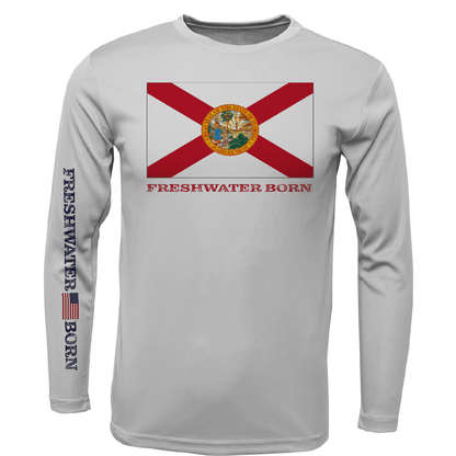 Saltwater Born Florida Flag Freshwater Born Men's Long Sleeve UPF 50+ Dry - Fit Shirt - Angler's Pro Tackle & Outdoors