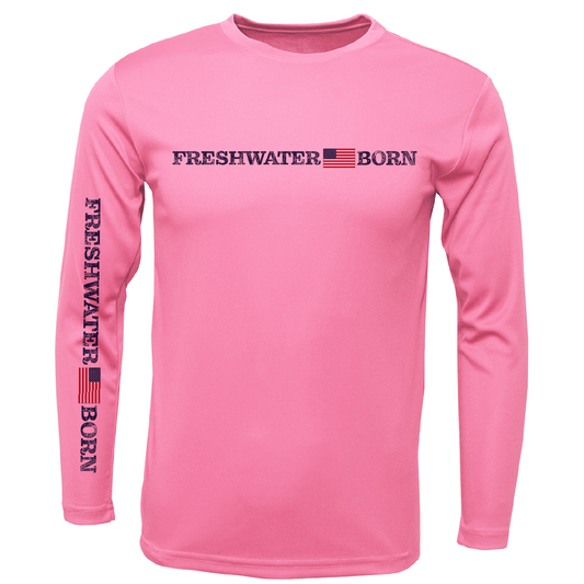 Saltwater Born Florida Freshwater Born Linear Logo Girl's Long Sleeve UPF 50+ Dry - Fit Shirt - Angler's Pro Tackle & Outdoors