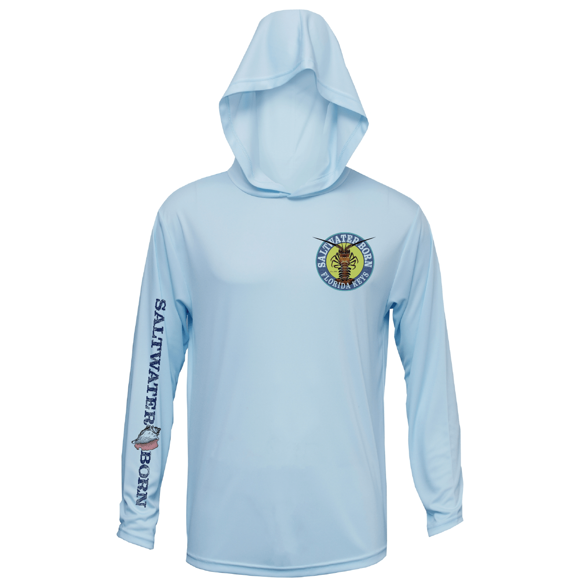 Saltwater Born Florida Keys Realistic Lobster Long Sleeve UPF 50+ Dry - Fit Hoodie - Angler's Pro Tackle & Outdoors