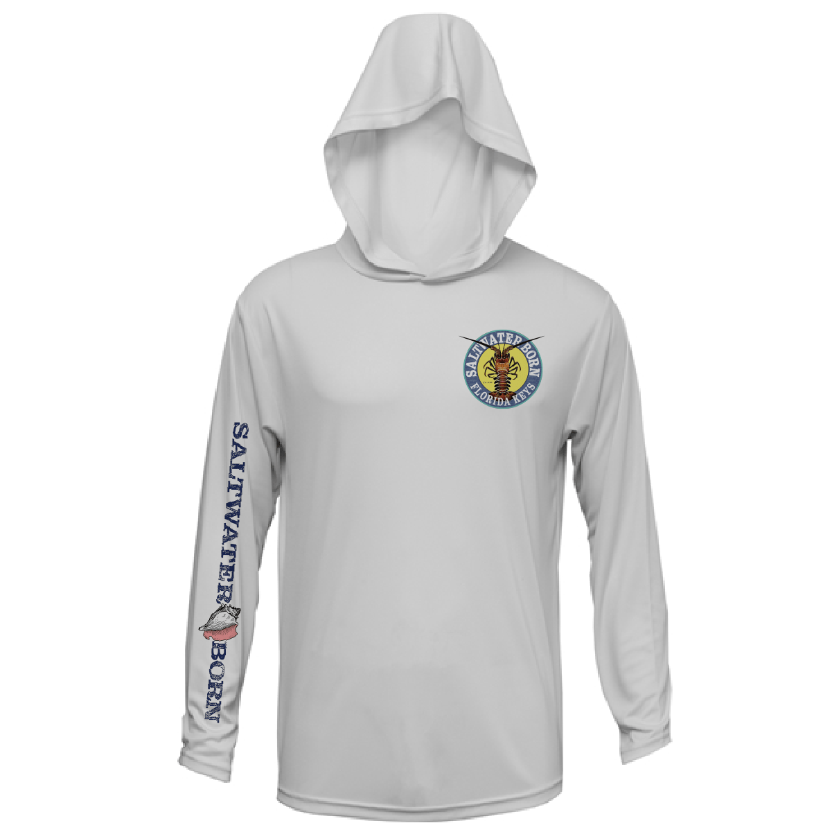 Saltwater Born Florida Keys Realistic Lobster Long Sleeve UPF 50+ Dry - Fit Hoodie - Angler's Pro Tackle & Outdoors