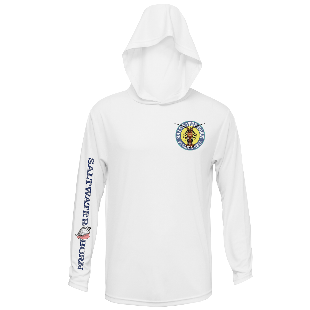 Saltwater Born Florida Keys Realistic Lobster Long Sleeve UPF 50+ Dry - Fit Hoodie - Angler's Pro Tackle & Outdoors