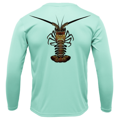 Saltwater Born Florida Keys Realistic Lobster Men's Long Sleeve UPF 50+ Dry - Fit Shirt - Angler's Pro Tackle & Outdoors