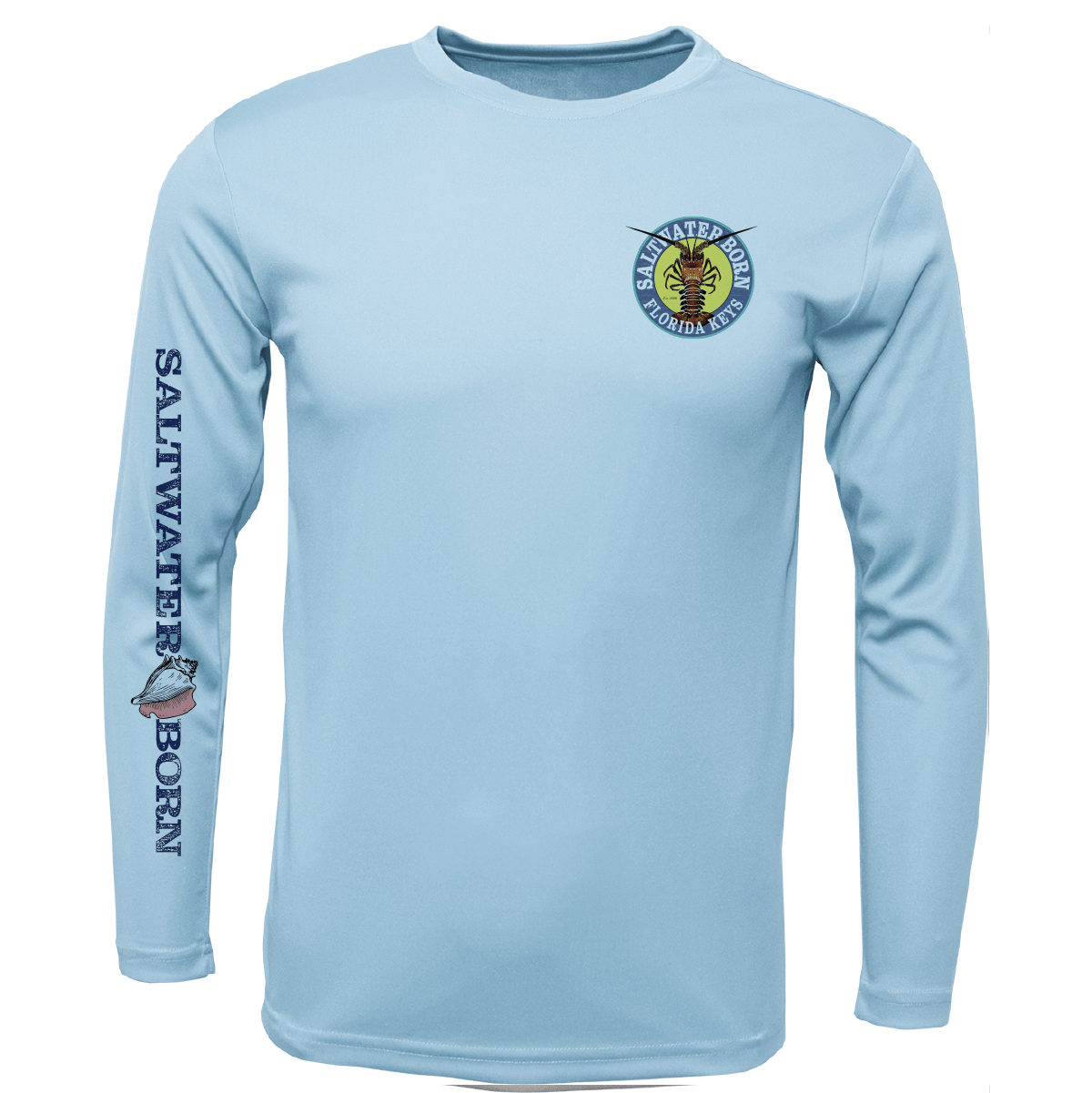 Saltwater Born Florida Keys Realistic Lobster Men's Long Sleeve UPF 50+ Dry - Fit Shirt - Angler's Pro Tackle & Outdoors