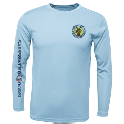 Saltwater Born Florida Keys Realistic Lobster Men's Long Sleeve UPF 50+ Dry - Fit Shirt - Angler's Pro Tackle & Outdoors