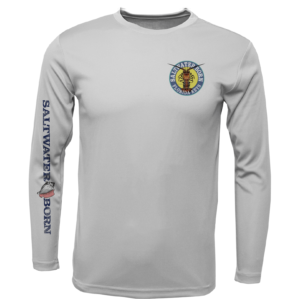 Saltwater Born Florida Keys Realistic Lobster Men's Long Sleeve UPF 50+ Dry - Fit Shirt - Angler's Pro Tackle & Outdoors