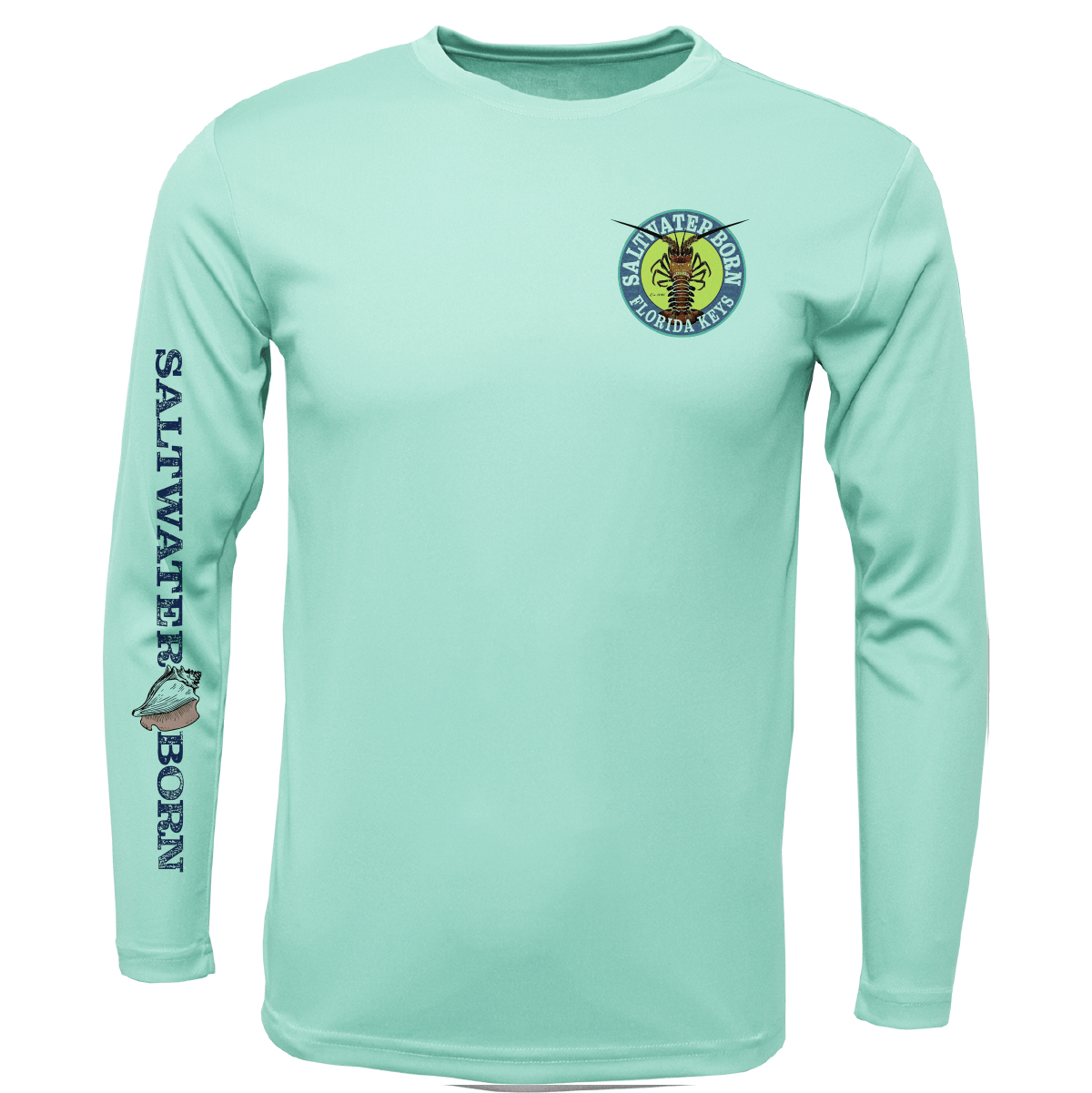 Saltwater Born Florida Keys Realistic Lobster Men's Long Sleeve UPF 50+ Dry - Fit Shirt - Angler's Pro Tackle & Outdoors