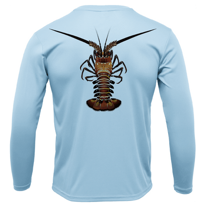 Saltwater Born Florida Keys Realistic Lobster Men's Long Sleeve UPF 50+ Dry - Fit Shirt - Angler's Pro Tackle & Outdoors