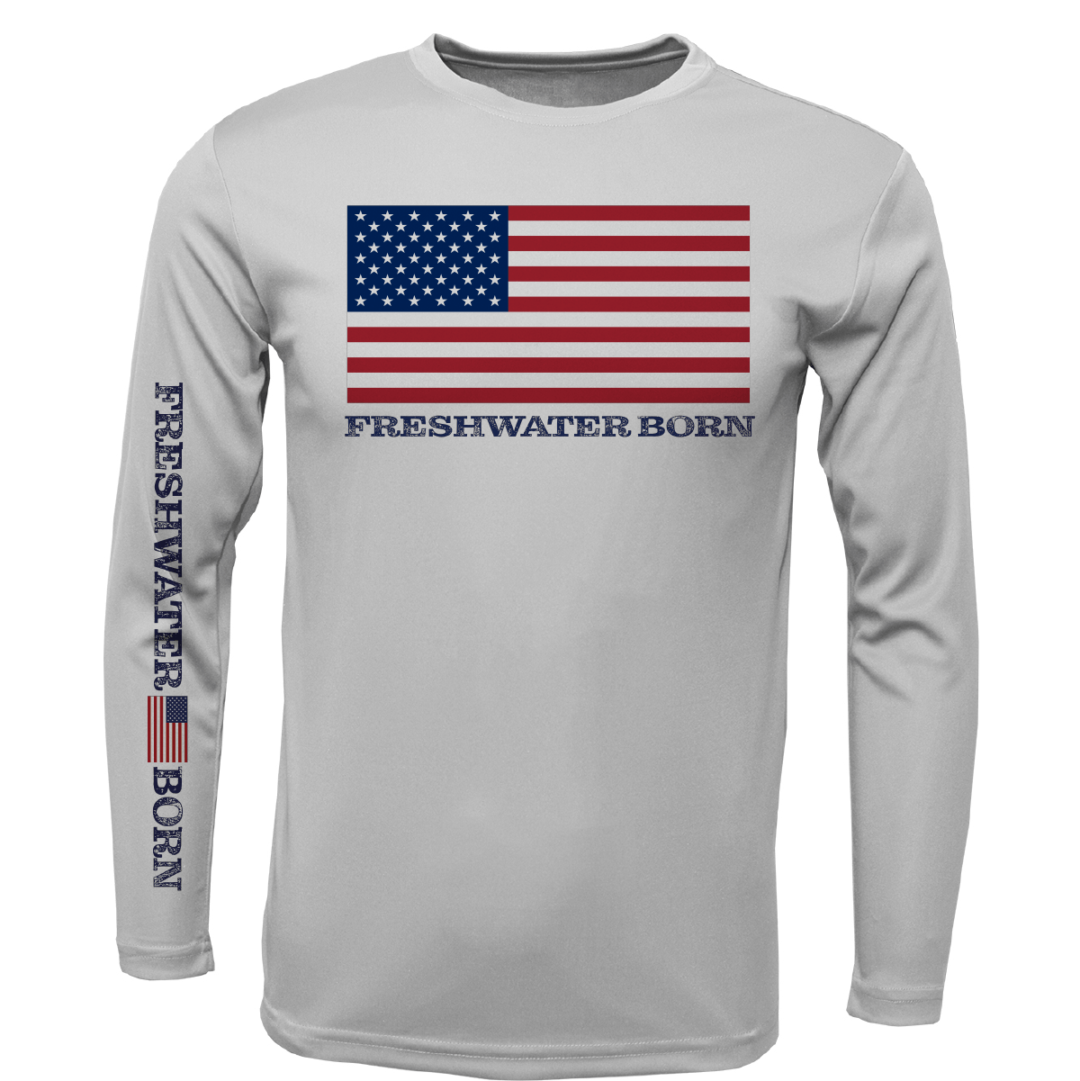 Saltwater Born Florida USA Freshwater Born Boy's Long Sleeve UPF 50+ Dry - Fit Shirt - Angler's Pro Tackle & Outdoors