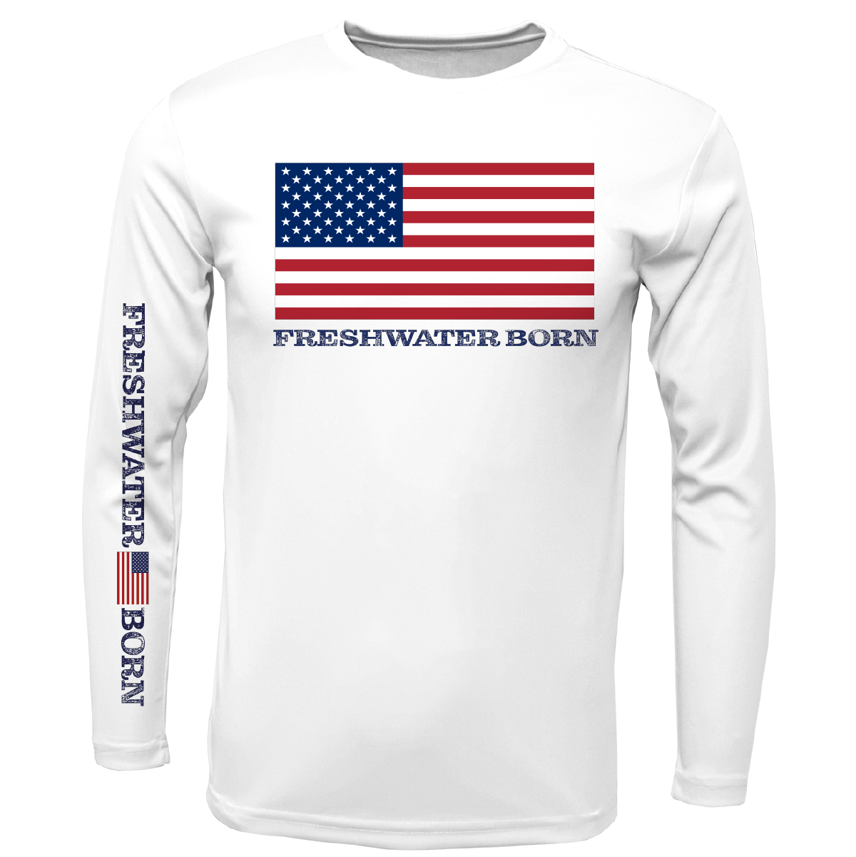 Saltwater Born Florida USA Freshwater Born Boy's Long Sleeve UPF 50+ Dry - Fit Shirt - Angler's Pro Tackle & Outdoors