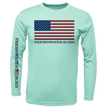 Saltwater Born Florida USA Freshwater Born Men's Long Sleeve UPF 50+ Dry - Fit Shirt - Angler's Pro Tackle & Outdoors