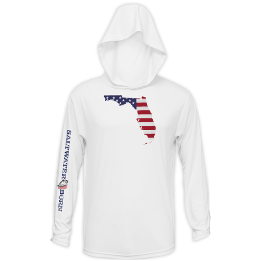 Saltwater Born Florida USA Long Sleeve UPF 50+ Dry - Fit Hoodie - Angler's Pro Tackle & Outdoors