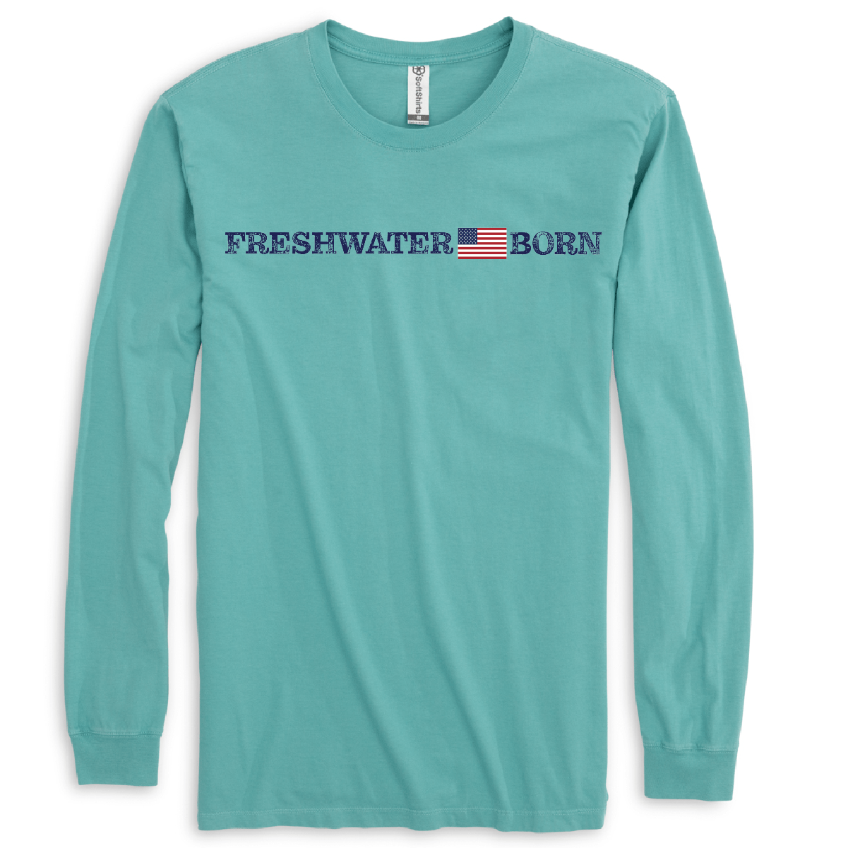 Saltwater Born Freshwater Born Linear Logo Men's Cotton Long Sleeve Shirt - Angler's Pro Tackle & Outdoors