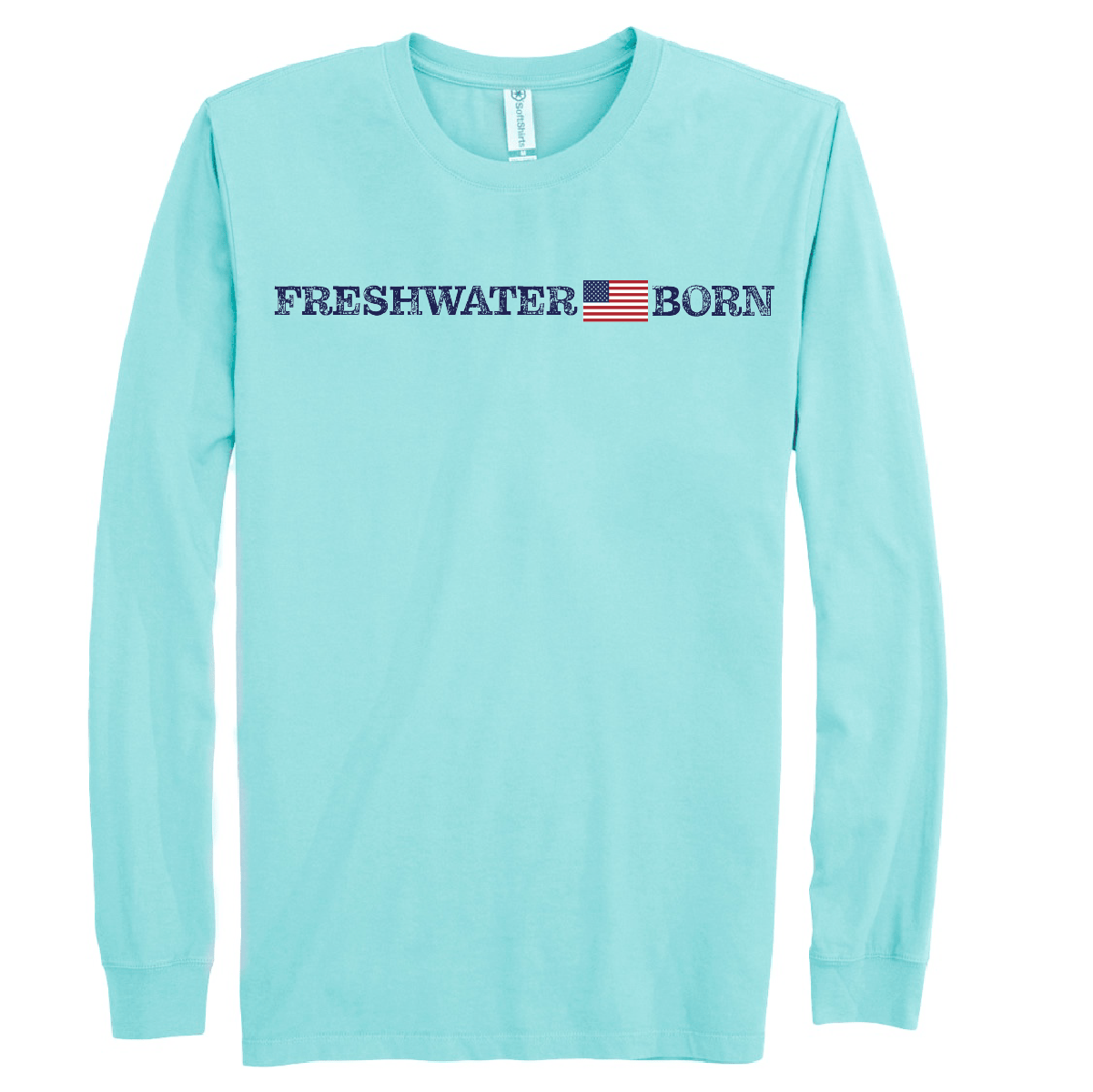 Saltwater Born Freshwater Born Linear Logo Men's Cotton Long Sleeve Shirt - Angler's Pro Tackle & Outdoors