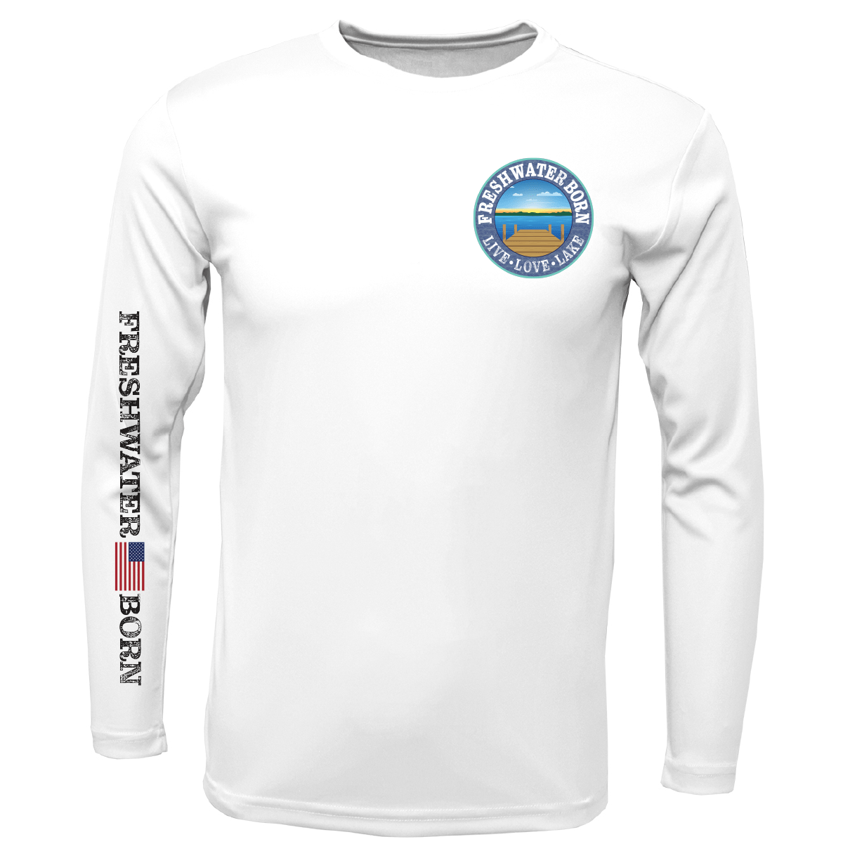 Saltwater Born Freshwater Born "Live Love Lake" Surrender the Booty Men's Long Sleeve UPF 50+ Dry - Fit Shirt - Angler's Pro Tackle & Outdoors