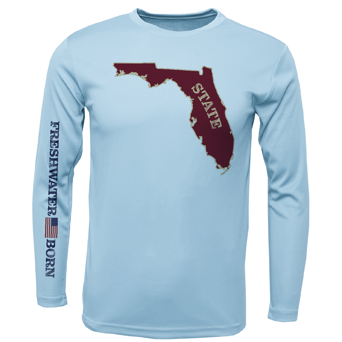 Saltwater Born Garnet and Gold Freshwater Born Men's Long Sleeve UPF 50+ Dry - Fit Shirt - Angler's Pro Tackle & Outdoors