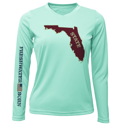 Saltwater Born Garnet and Gold Freshwater Born Women's Long Sleeve UPF 50+ Dry - Fit Shirt - Angler's Pro Tackle & Outdoors