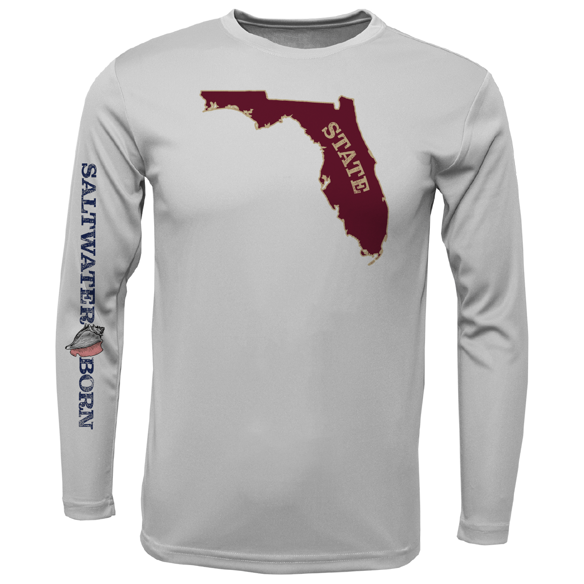 Saltwater Born Garnet and Gold Key West, FL Long Sleeve UPF 50+ Dry - Fit Shirt - Angler's Pro Tackle & Outdoors