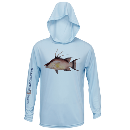 Saltwater Born Hogfish Boys Long Sleeve UPF 50+ Dry - Fit Hoody - Angler's Pro Tackle & Outdoors