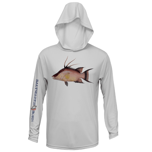 Saltwater Born Hogfish Long Sleeve UPF 50+ Dry - Fit Hoodie - Angler's Pro Tackle & Outdoors