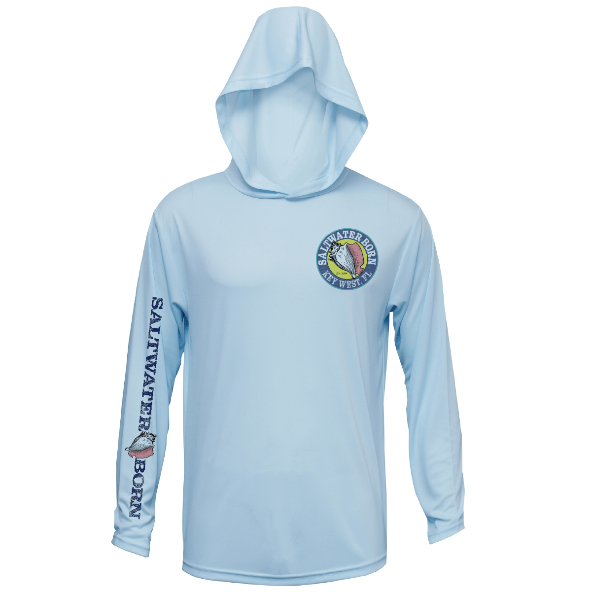 Saltwater Born Key West, FL Action Mahi Long Sleeve UPF 50+ Dry - Fit Hoodie - Angler's Pro Tackle & Outdoors